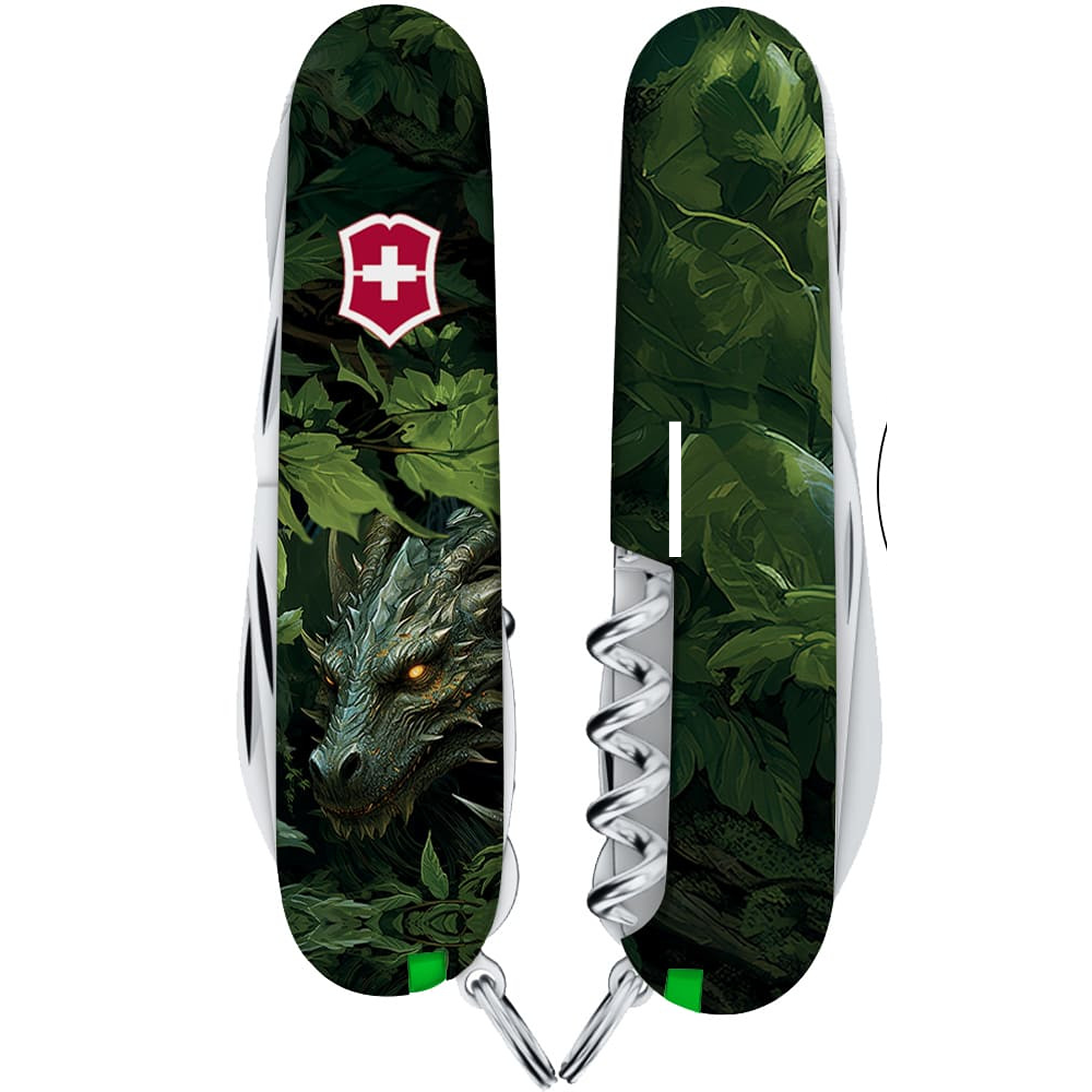 Victorinox Huntsman Swiss Army Knife - Green Wood Dragon