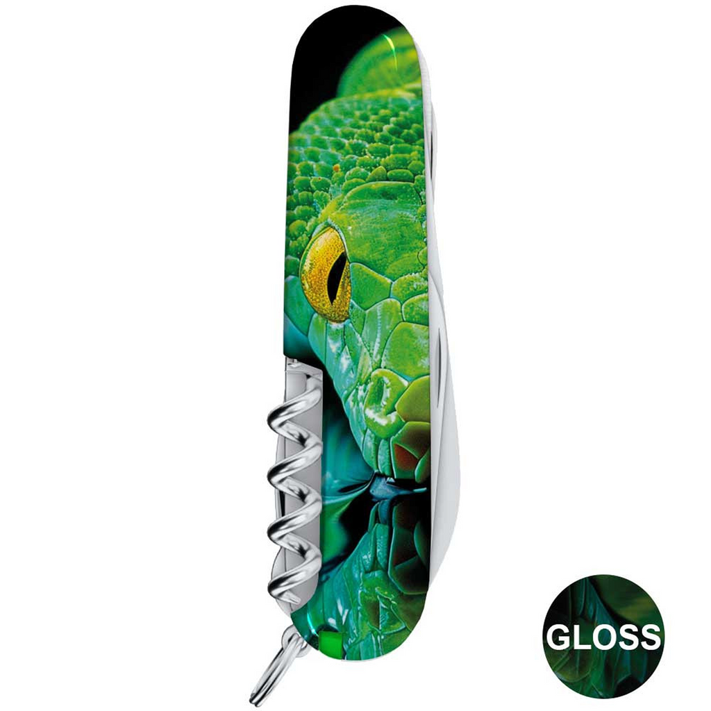 Victorinox Huntsman Swiss Army Knife - Green Wood Snake (+ pin and lanyard)