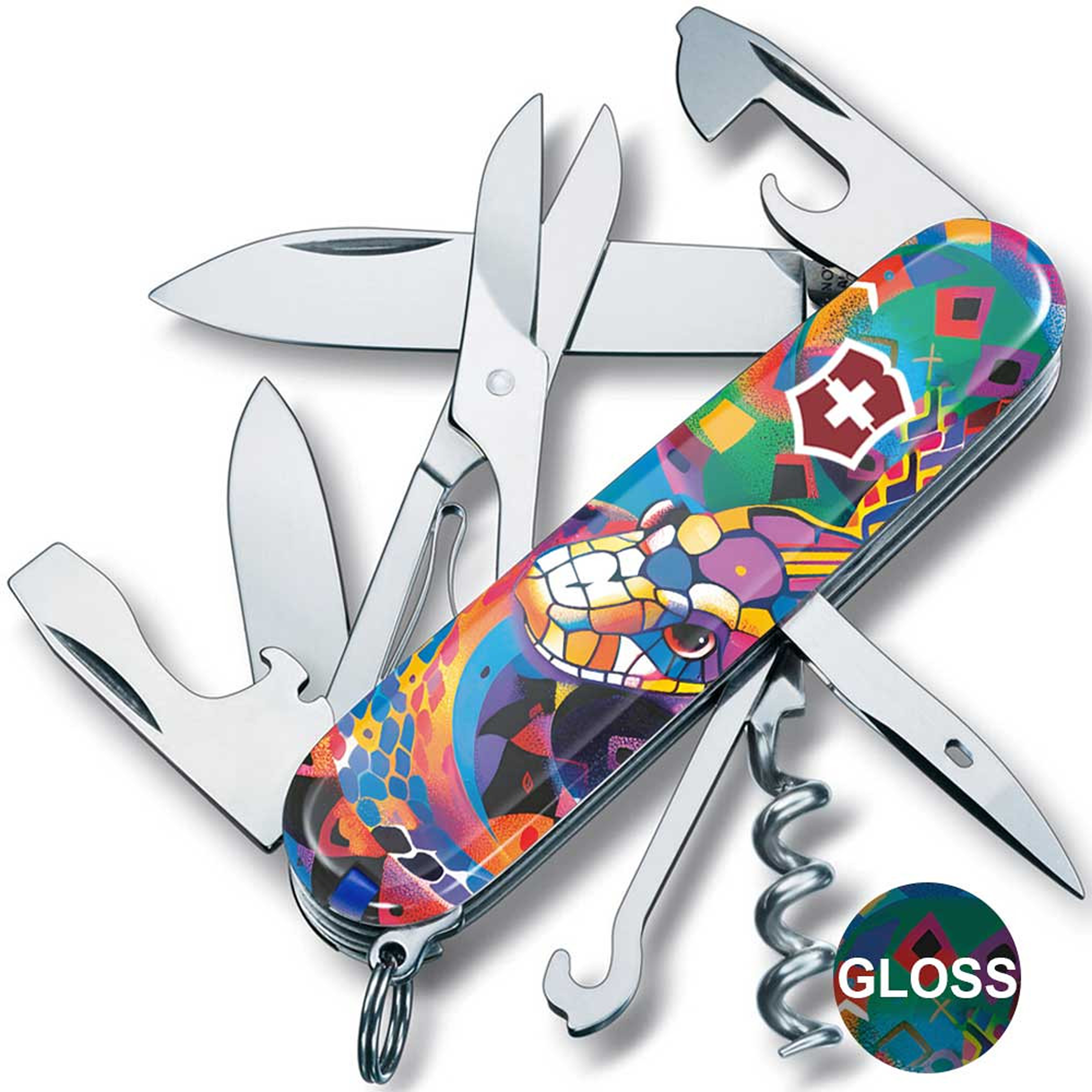 Victorinox Climber Swiss Army Knife Bright Snake + Pin and Lanyard
