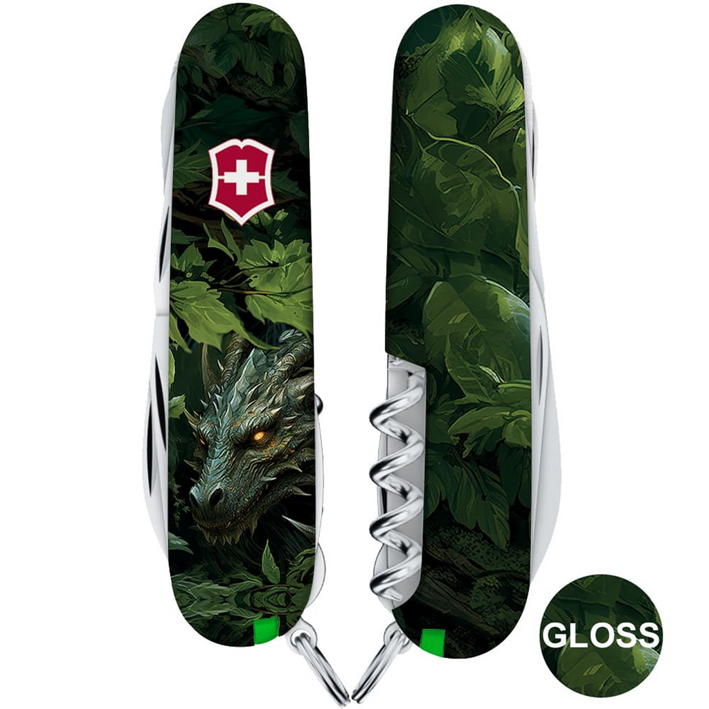 Victorinox Huntsman Swiss Army Knife - Green Wood Dragon