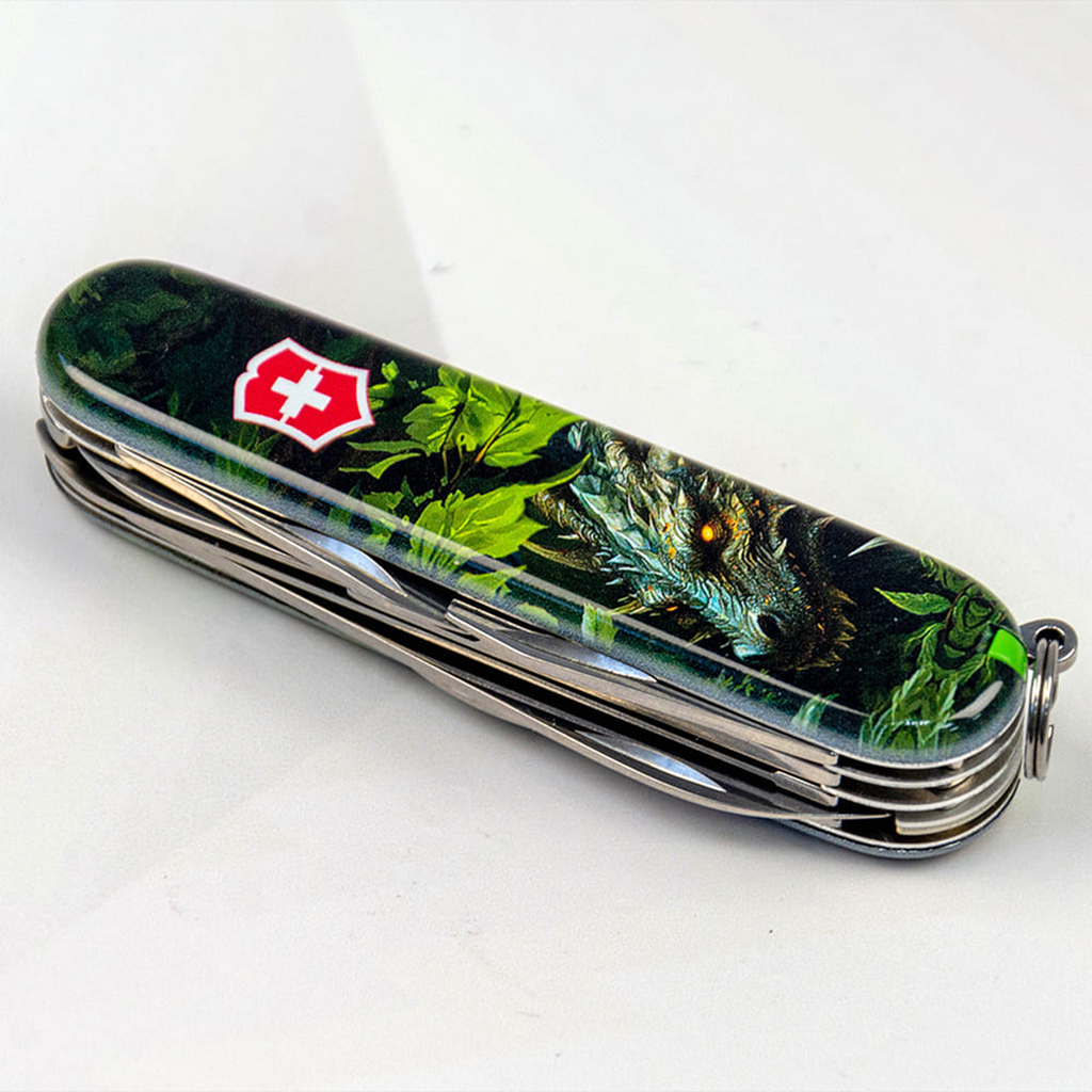 Victorinox Huntsman Swiss Army Knife - Green Wood Dragon