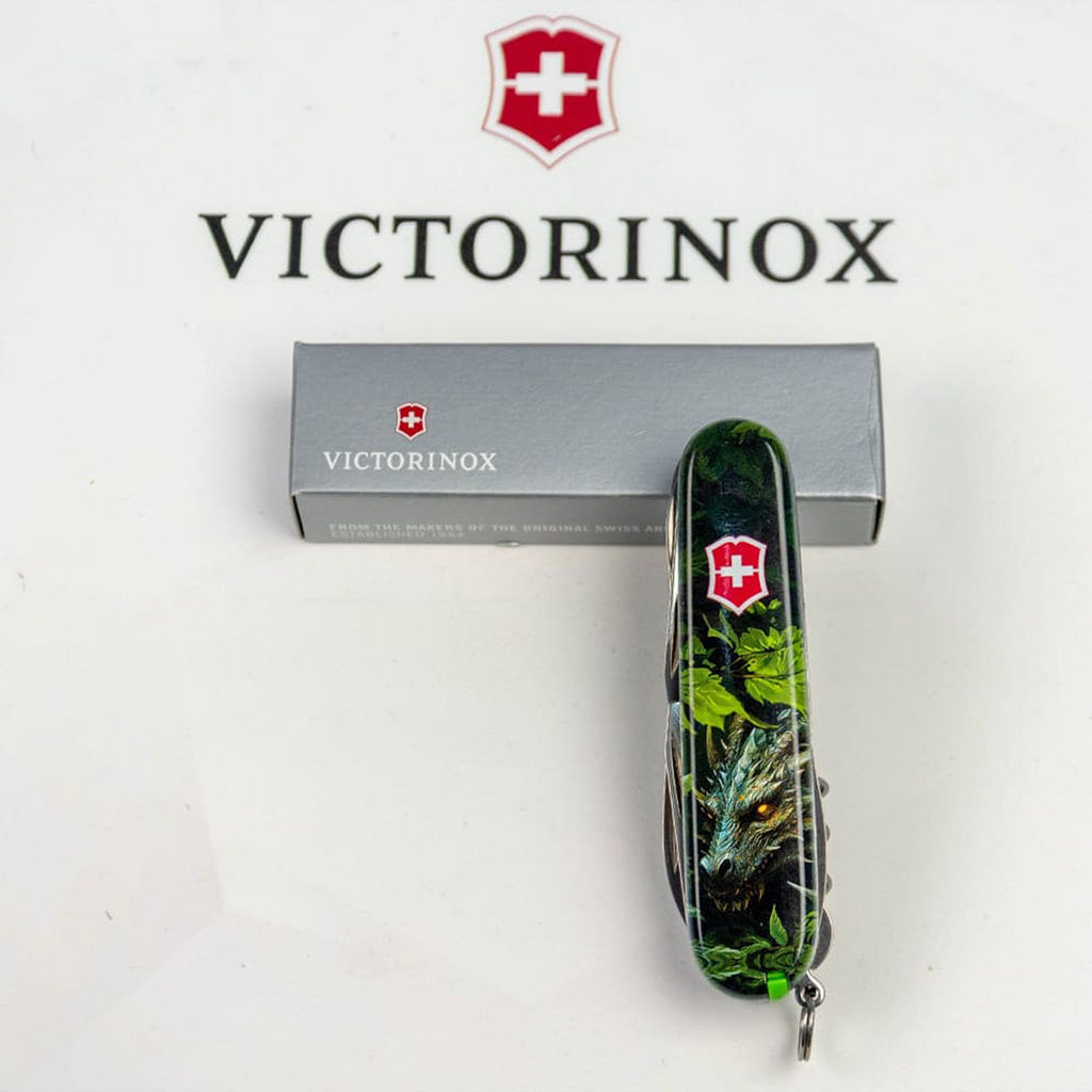 Victorinox Huntsman Swiss Army Knife - Green Wood Dragon